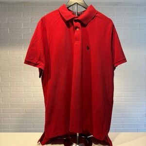 U.S. Polo Assn. Men's Red Performance Pique Polo Shirt 3XL
